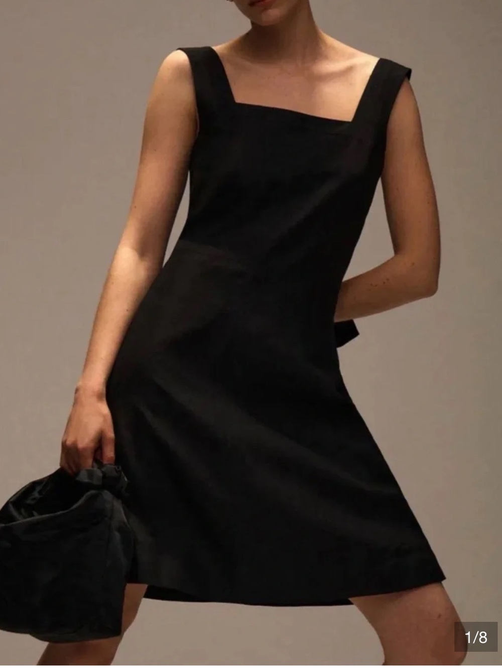 COS Black Square-Neck Dress